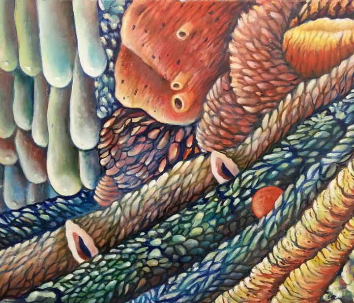 Pintura titulada "Series Microcosmos.…" por Victor Vinogradov, Obra de arte original, Oleo