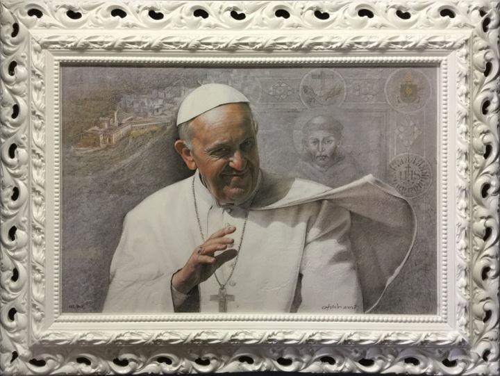 Incisioni, stampe intitolato "Papa Francesco" da Elvio Marchionni, Opera d'arte originale, Serigrafia