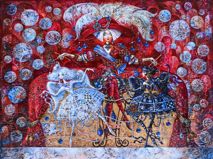 Pittura intitolato "Manipulator" da Elvira Baranova, Opera d'arte originale, Olio Montato su Telaio per barella in legno