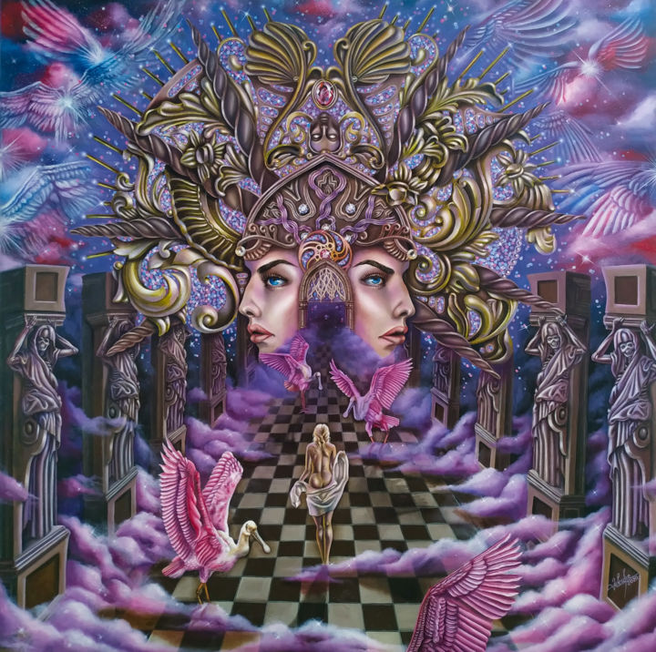 Peinture intitulée "The gateway to eter…" par Elvira Usmanova, Œuvre d'art originale, Huile