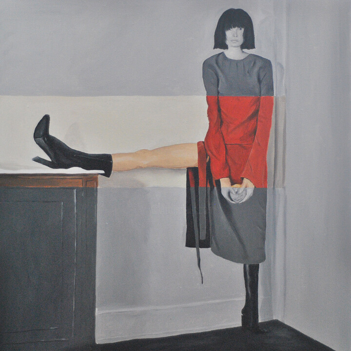 Schilderij getiteld "Nothing logical" door Elvira Venko, Origineel Kunstwerk, Olie Gemonteerd op Frame voor houten brancard