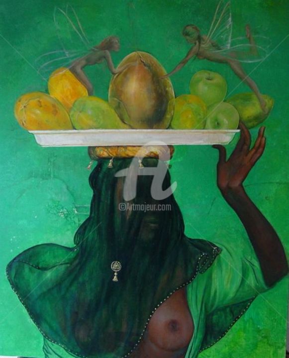 Painting titled "Genese" by Elvira Arkan, Original Artwork