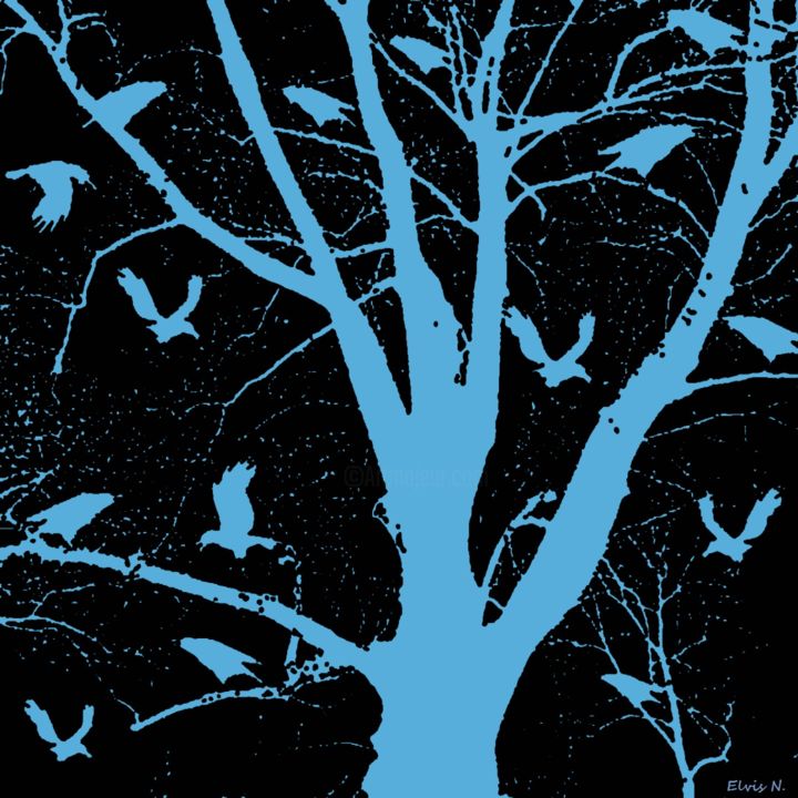 Arte digitale intitolato "Birds.jpg" da Elvis N., Opera d'arte originale