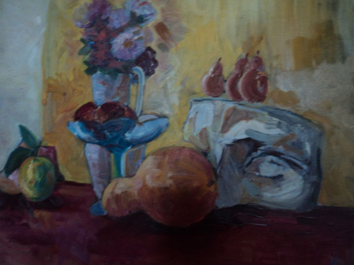 Картина под названием "Focusing on fruits" - Elza Eghiazaryan, Подлинное произведение искусства