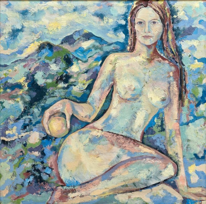 Malerei mit dem Titel "Eva" von Elza Nafikova, Original-Kunstwerk, Öl