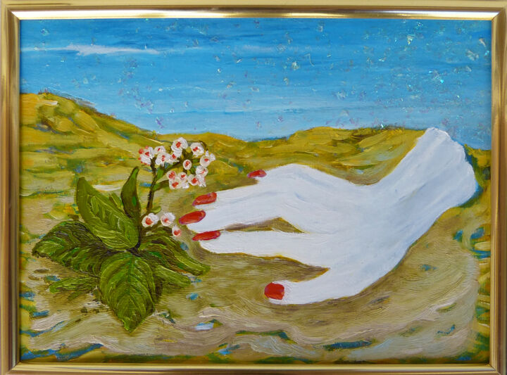 Painting titled "Tylko się nie zakoc…" by Elżbieta Goszczycka, Original Artwork, Oil
