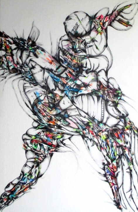 Peinture intitulée "Naître" par El-Zoufri, Œuvre d'art originale, Acrylique