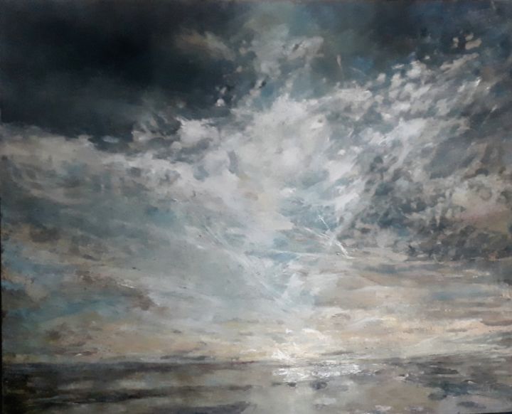 제목이 "Horizon"인 미술작품 Sophie Ema Courtois로, 원작, 기름 나무 들것 프레임에 장착됨