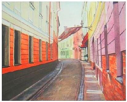 Painting titled "Vilnius old town, L…" by Ema Gervike, Original Artwork