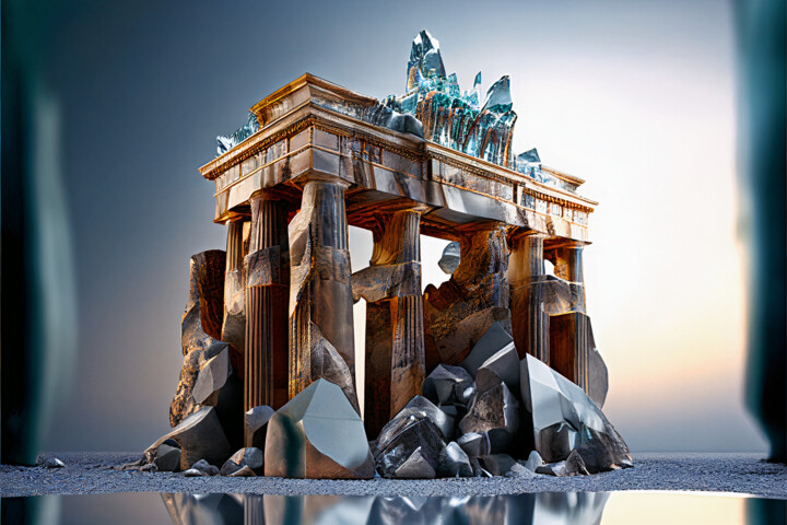 Arte digital titulada "Brandenburg Gate...…" por Emaga Travels By Emaga Art, Obra de arte original, Imagen generada por IA