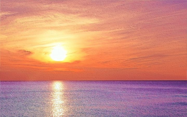 Fotografia intitolato "Sunset at the Sea" da Emanuele De Vincenzo, Opera d'arte originale, Fotografia digitale