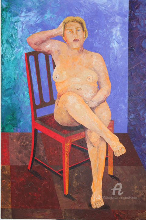 Painting titled "MEDITANDO" by Emanuel Aguiar, Original Artwork