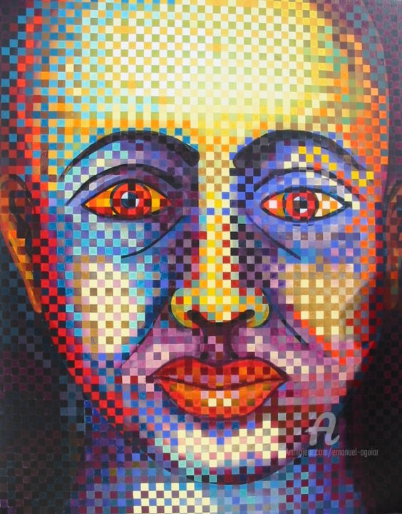 Peinture intitulée "CARA II" par Emanuel Aguiar, Œuvre d'art originale