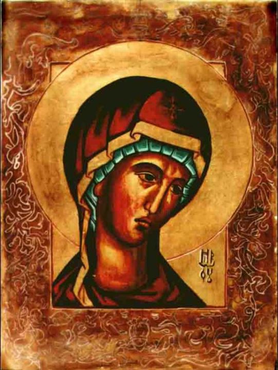 Painting titled "The Virgin Mary" by Emanuel Rus, Original Artwork, Other