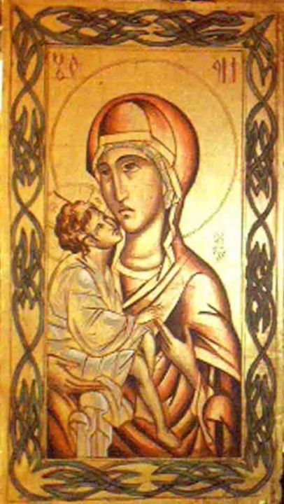 Painting titled "Virgin and child" by Emanuel Rus, Original Artwork, Other