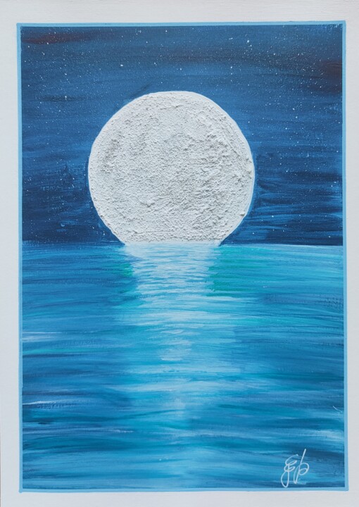 Painting titled "Wonderful moon" by Emanuela Lo Presti, Original Artwork, Acrylic