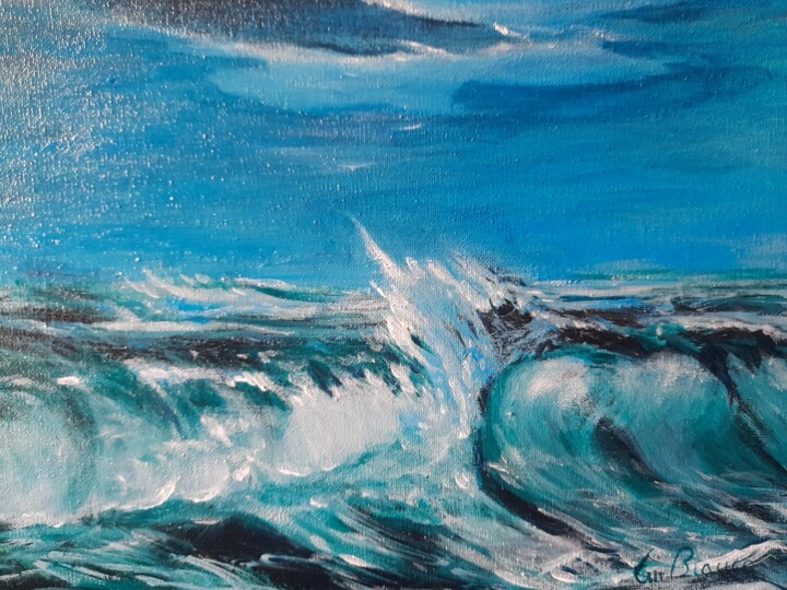 Painting titled "Mare in tempesta" by Emanuele Bianco, Original Artwork, Acrylic