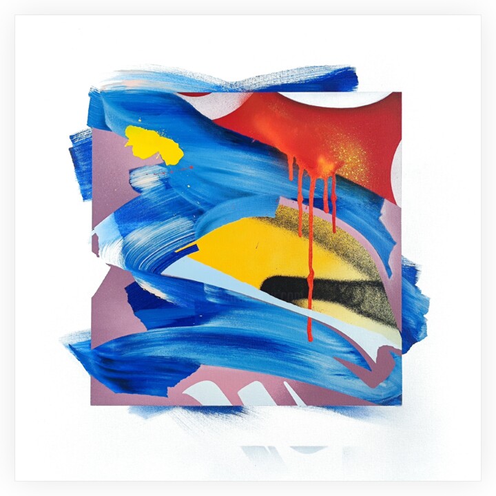 Malarstwo zatytułowany „Fragments of Moment…” autorstwa Emanuele Vittorioso, Oryginalna praca, Farba w spray'u Zamontowany n…