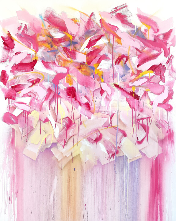 제목이 "Riff #10"인 미술작품 Emanuele Vittorioso로, 원작, 아크릴 나무 들것 프레임에 장착됨
