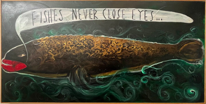 Pittura intitolato "Fishes never close…" da Emanuel Perico, Opera d'arte originale, Acrilico