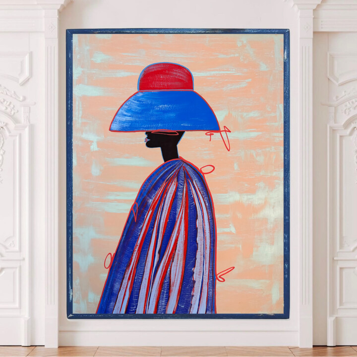 Painting titled "The hat 2" by Emela Brace (Nomolos), Original Artwork, Acrylic