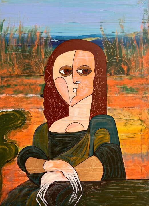 Painting titled "MONA LISA" by Emela Brace (Nomolos), Original Artwork, Acrylic