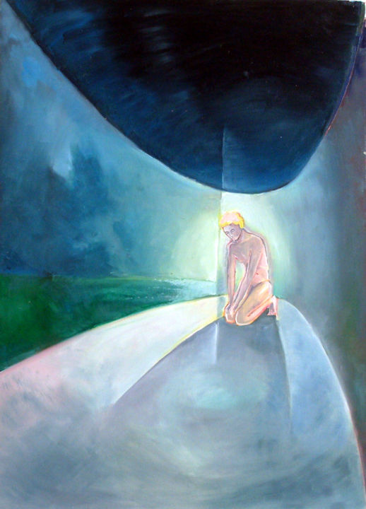 Malerei mit dem Titel "In front of my walls" von Emilia Amaro, Original-Kunstwerk, Öl