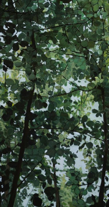 Painting titled "Woods detail 6" by Emilia Amaro, Original Artwork, Acrylic