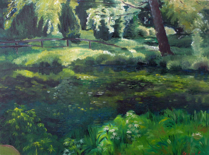 Pintura intitulada "Botanic garden Szeg…" por Emilia Amaro, Obras de arte originais, Óleo