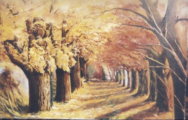Painting titled "Oak serenity" by Emil Gutman, Original Artwork
