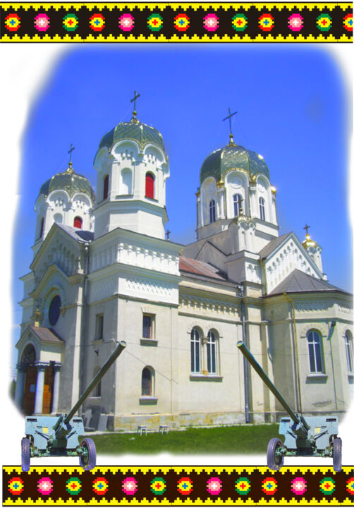 Digitale Kunst getiteld "Orthodox church wit…" door Emil Iustinian Colban, Origineel Kunstwerk, 3D-modellering