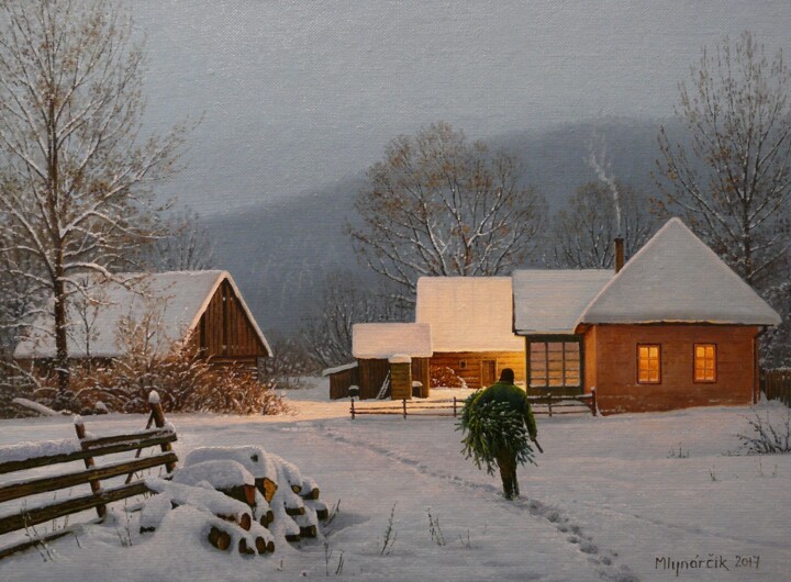 Pittura intitolato "Warm of home" da Emil Mlynarcik, Opera d'arte originale, Olio