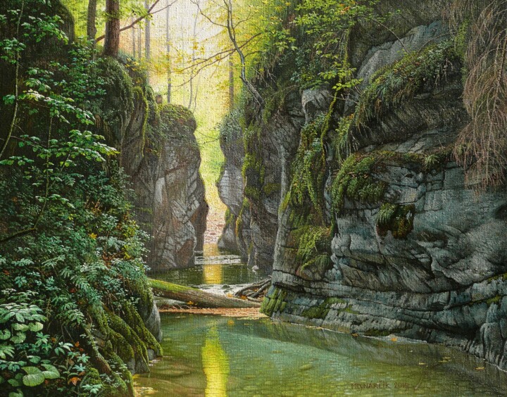 Картина под названием "Gorge" - Emil Mlynarcik, Подлинное произведение искусства, Масло