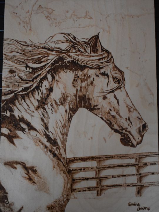 Drawing titled "Wind" by Emilano Arts, Original Artwork, Wood