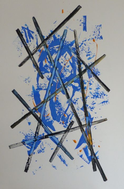 Malarstwo zatytułowany „Emile G " Structure…” autorstwa Emile G, Oryginalna praca, Akryl