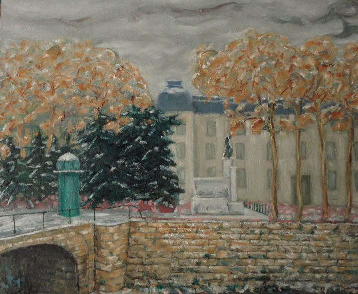 Schilderij getiteld ""Quais du Rhône sou…" door Emile Paya, Origineel Kunstwerk, Olie