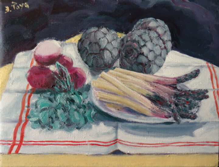 Peinture intitulée ""Still life"" par Emile Paya, Œuvre d'art originale, Huile