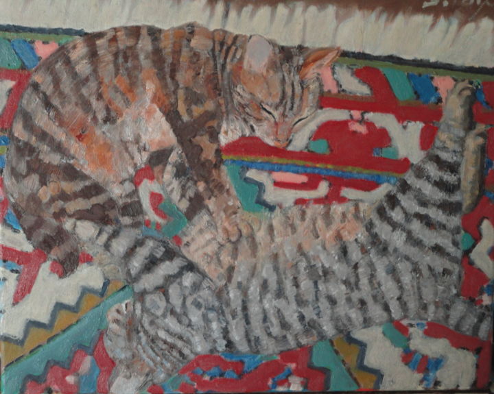 Painting titled "Camouflage" by Emile Paya, Original Artwork, Oil