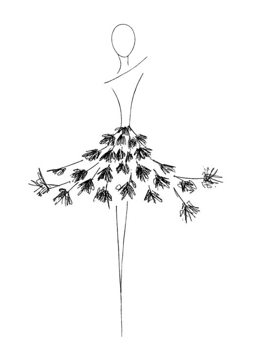 Drawing titled "fashion illustratio…" by Emilia Zhilova, Original Artwork, Ballpoint pen