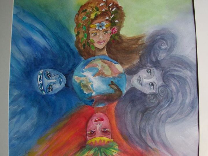 The Four Elements, Painting By Emilia | Artmajeur