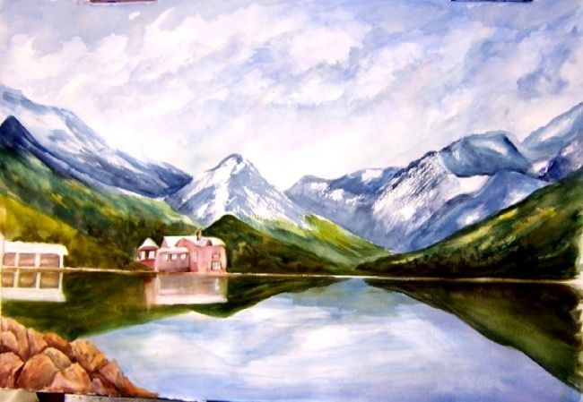 Painting titled "Reflections" by Emilia, Original Artwork, Oil
