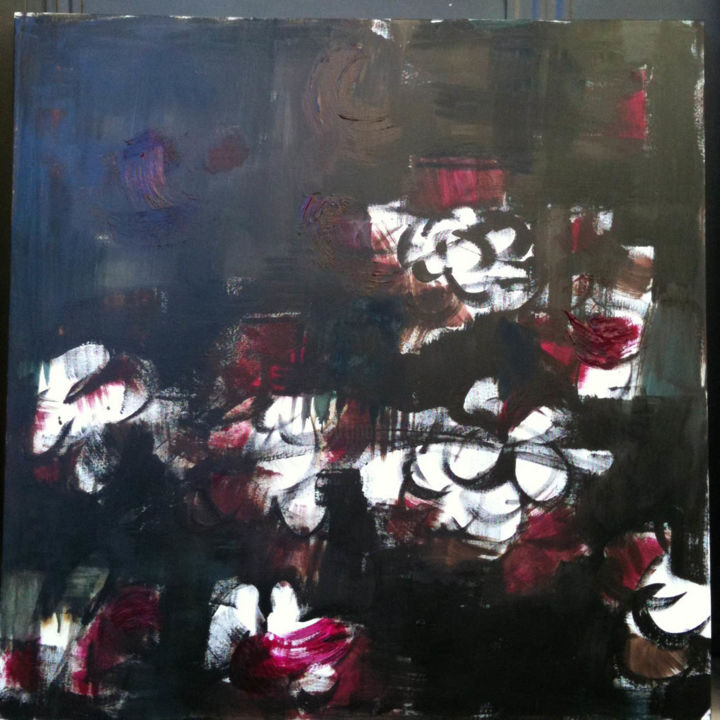 Painting titled "flowers-cm-100-x-10…" by Emiliano Africano, Original Artwork