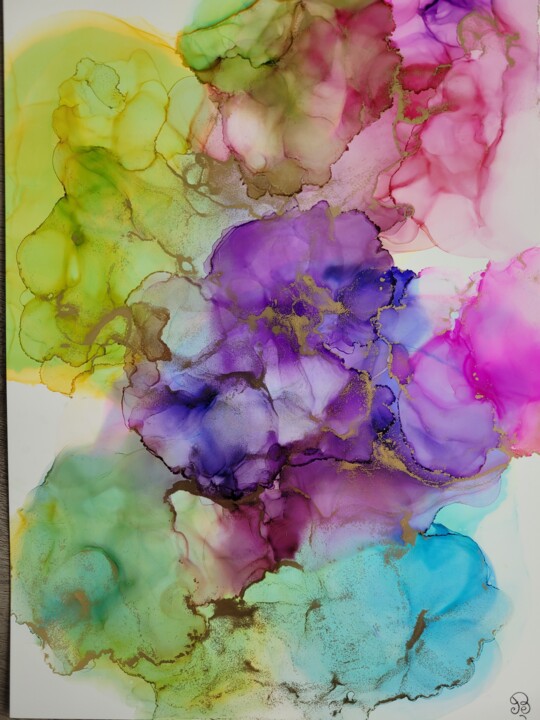 "explosion florale" başlıklı Tablo Emilie Bousses tarafından, Orijinal sanat, Mürekkep
