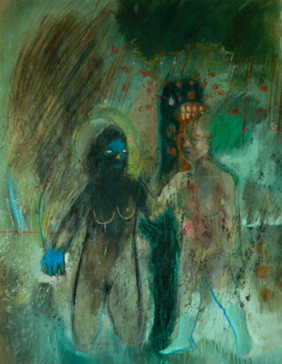 Pittura intitolato "Les porteurs d'orage" da Emilie Lagarde, Opera d'arte originale