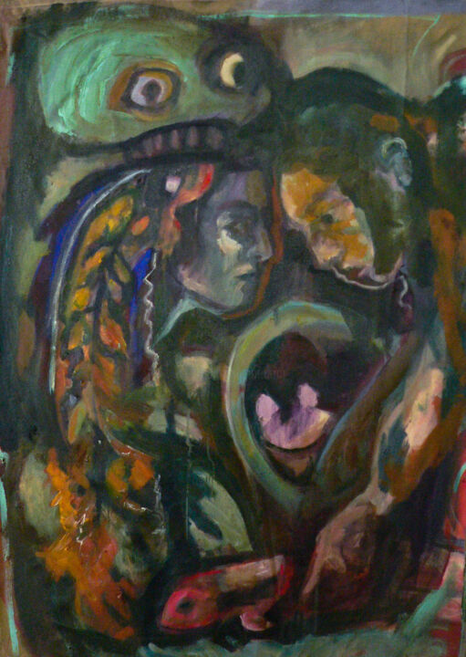 Painting titled "Vouivre" by Emilie Lagarde, Original Artwork