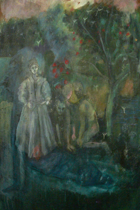 Painting titled "Berceuse" by Emilie Lagarde, Original Artwork