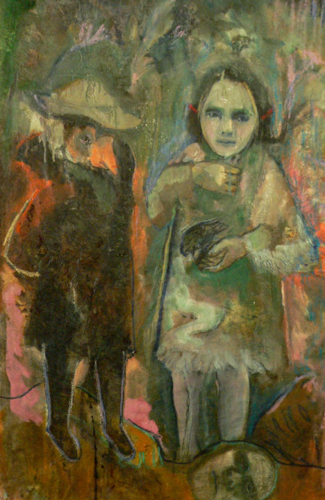 Painting titled "les vivants" by Emilie Lagarde, Original Artwork