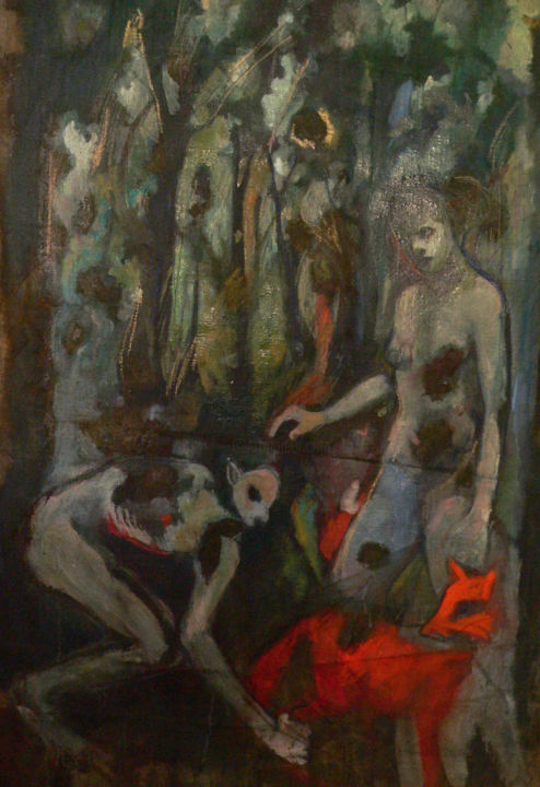 Painting titled "A peine" by Emilie Lagarde, Original Artwork