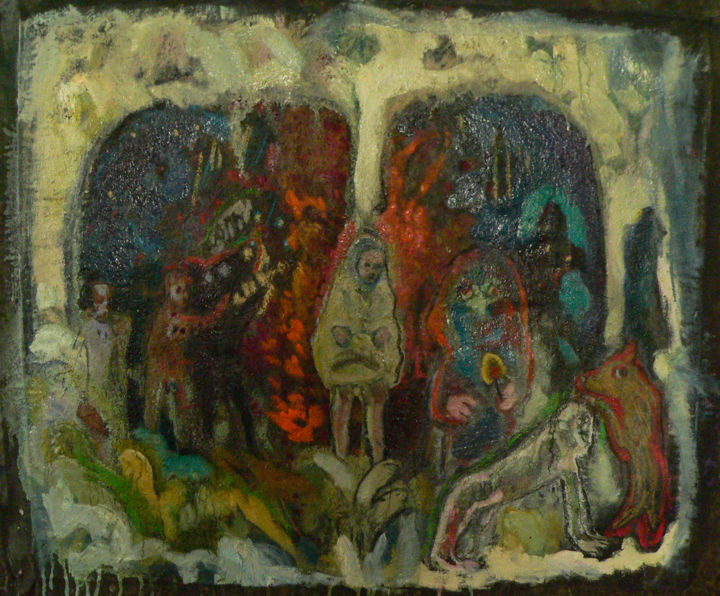 Painting titled "Feu la tristesse" by Emilie Lagarde, Original Artwork