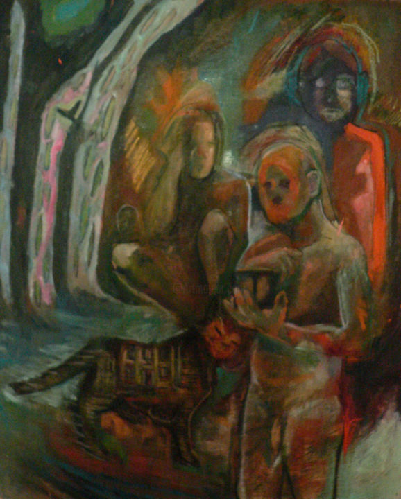 Painting titled "La boîte noire" by Emilie Lagarde, Original Artwork